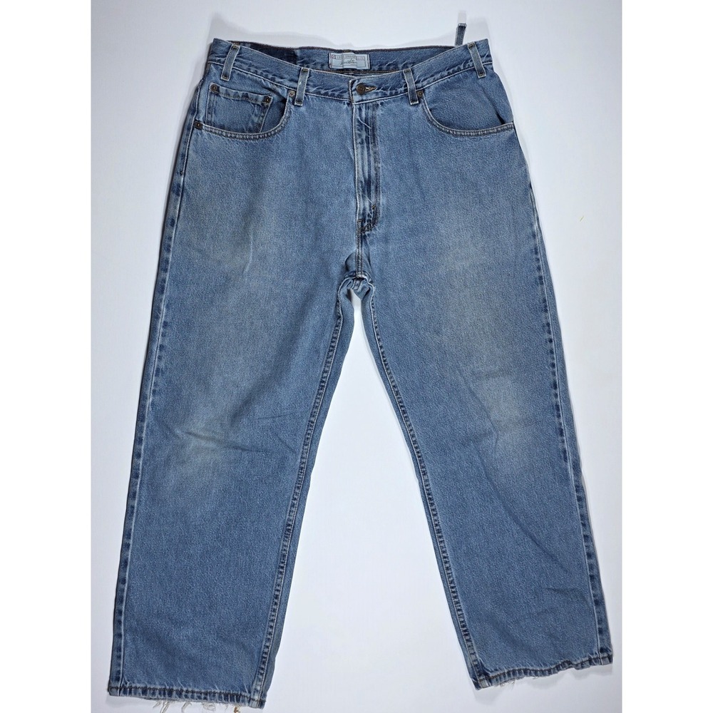 Levi Strauss Signature Men's Loose Straight Jeans Blue Denim W36 L30